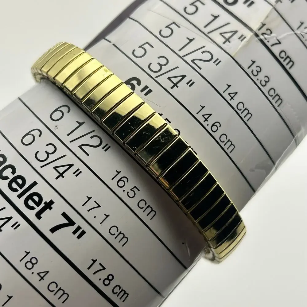 Gold-tone Oval Case Stainless Steel Stretch Band Women’s Watch Working